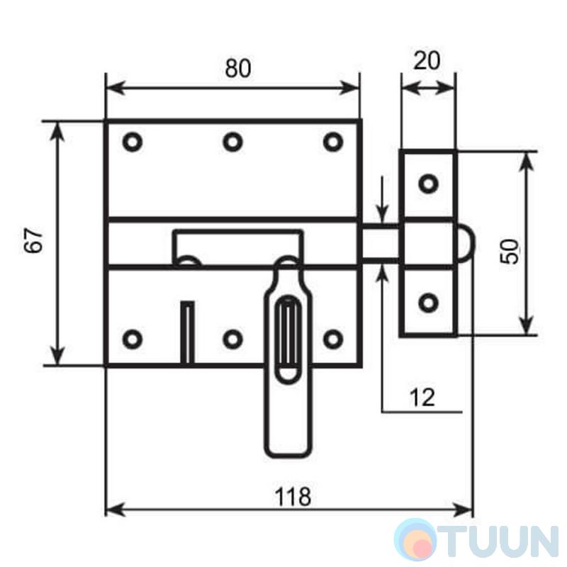 BRUNO 2-12 bichrome overhead latch