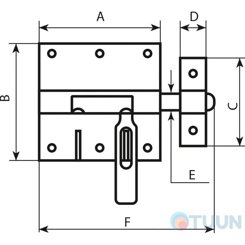 BRUNO 2-12 bichrome overhead latch