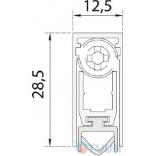 Aluminum threshold with rubber insert 63-43 cm 420