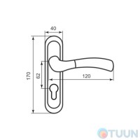 Ручка на планке RDA Siena мат никель/хром кл (под замок 1025 однорыгельный)