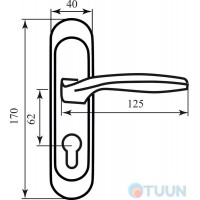 Ручка на планці RDA Arona пол латунь/мат латунь кл (під замок 1025 однорігельний)