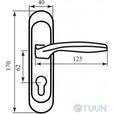 RDA Arona handle on the bar, semi-brass/matt brass, cl (for 1025 single-bolt lock)