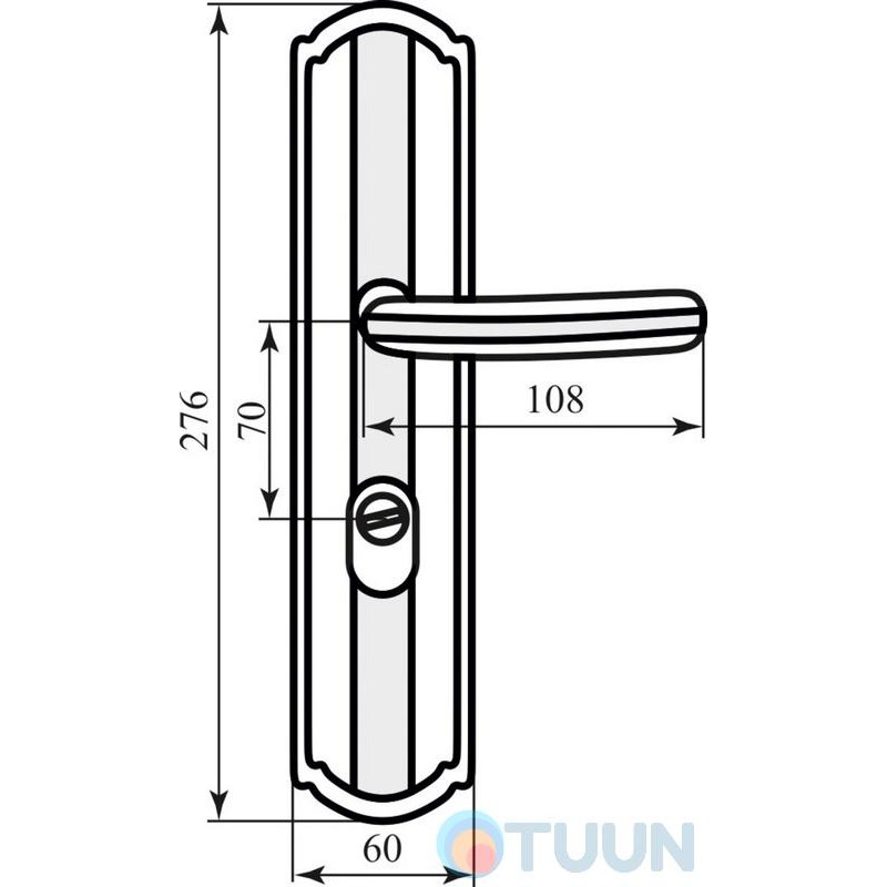 Handle on the BR-33 strip, matte nickel, right