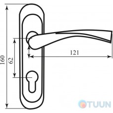 BRUNO Handle on the bar Bravo m.ts.62 mm matt nickel/chrome cl (for mech 1025)