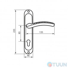 BRUNO Trendy 135 mm strip handle, 85 mm, matt nickel/chrome
