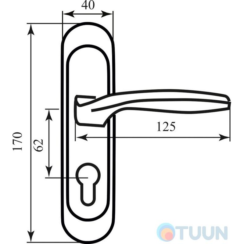 Handle on the RDA Arona coffee bar (for 1025 single-bar lock)
