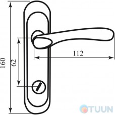 BRUNO Handle on the bar Bravo WC m.ts.62 mm matt nickel/chrome vzh (for mech. 1251 vzh)