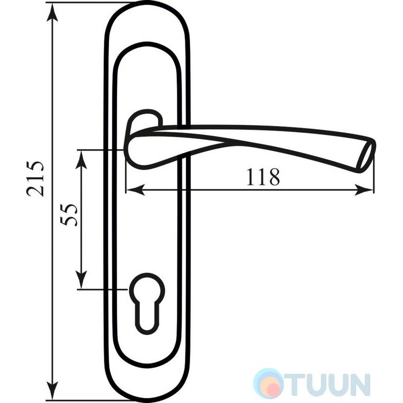 Handle on the bar BR-55 half brass cl (for 968-55)