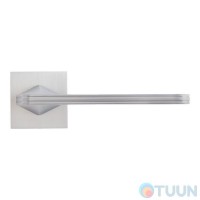 Door handle on rosette RDA Apollo brushed matte chrome