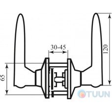 Handle lock 878 SB matte brass cl.