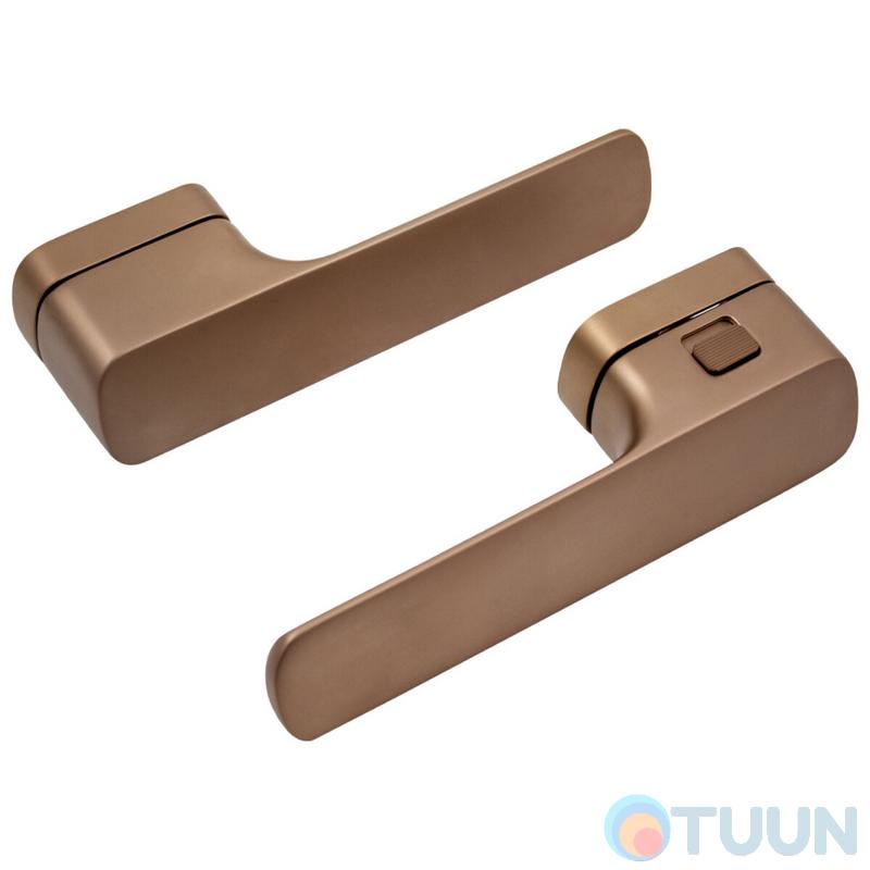 Дверна ручка на розетці M&T Minimal2.0 147858 Left TIN-B титан/коричневий матовий, в комплекті з WC