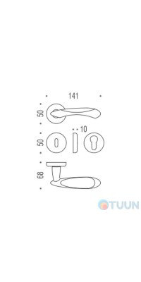 Colombo Talita LC21 handle, nickel/pearwood R f/z