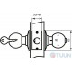 Knob knob 607 (3587) AB ant.brass with key