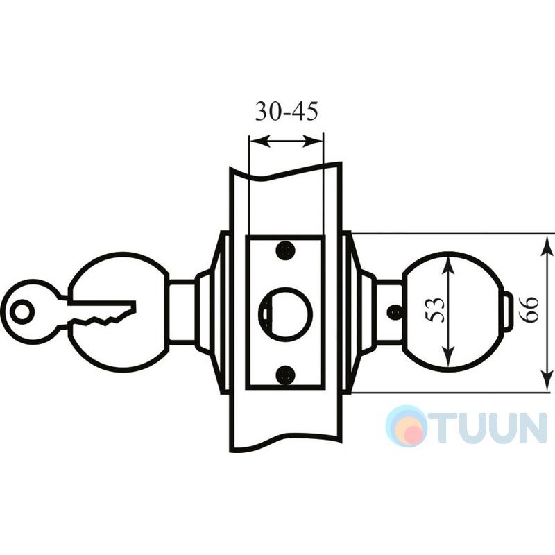 Handle button 607 (3587) ET PB pol.. lat with kl