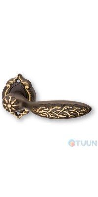 Ручка Fadex 1065 Shamira на круглій розетці ант латунь/коричн ф/з