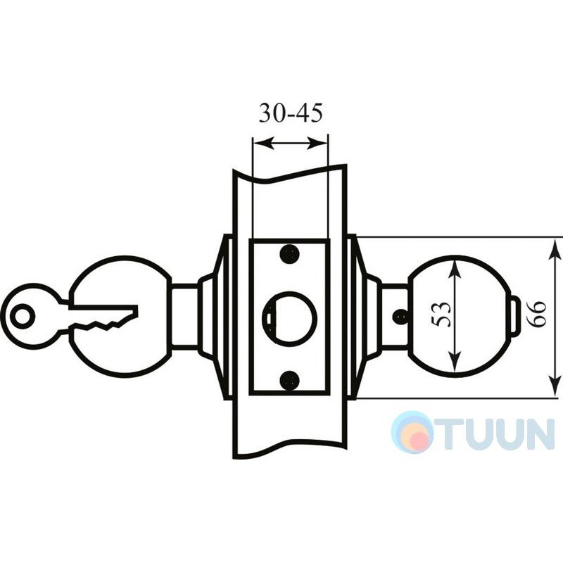 Knob button 607 (3587) ET SC matt chrome with cl