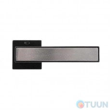 Door handle on rose CONVEX 2185 matte black / matte chrome R f/z