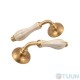 Ручка на розетке Fimet 148-231C F02 Lady мат латунь/фарфоровая/слоновая кость золотая полоска R ф/з