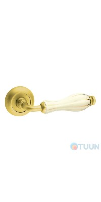 Fimet 148-231c F02 Lady handle matte brass/white porcelain/gold stripe R f/z