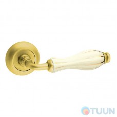 Fimet 148-231c F02 Lady handle matte brass/white porcelain/gold stripe R f/z