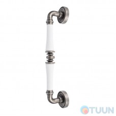 Pull handle Fimet 1028P STG-261 F45 Tasha antique iron/white porcelain
