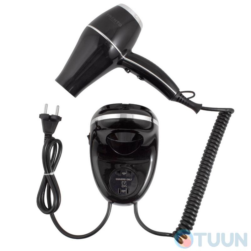 Trento Wall-Mounted Hairdryer 2000W Black