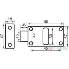 BRUNO 1019 chrome overhead latch