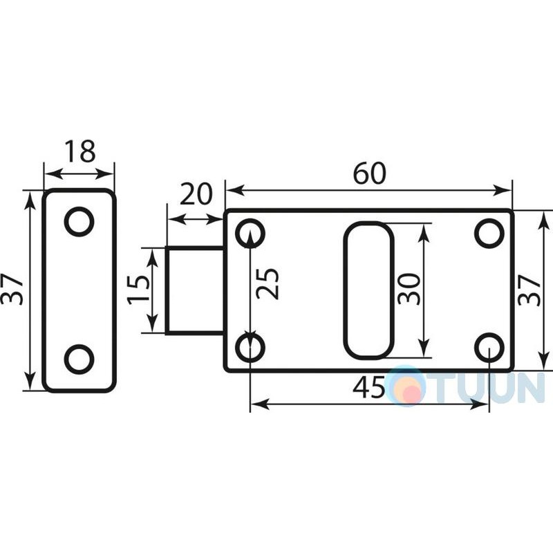 BRUNO 1019 chrome overhead latch