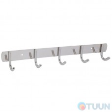 Arino Ideale hanger on stainless steel bar 5 hooks, chrome