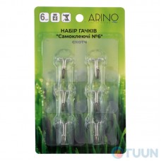 Arino Hook Set "Self-adhesive No. 6" tape 6pcs transparent blister