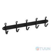 5-hook coat rack, black