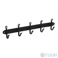 5-hook coat rack, black