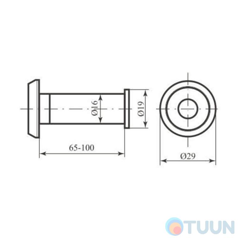 G-096B Eyelet chrome comp. 65-100mm, d.26mm