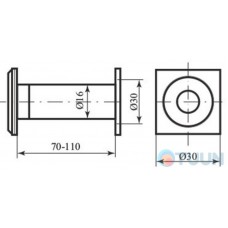 Protect square eyelet 70 * 110 chrome