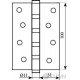 Hinge 100 * 2.5 (4 bearing, steel) antique brass Fuxia