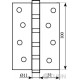 Hinge 100 * 2.5 (4 bearing, steel) antique brass Fuxia