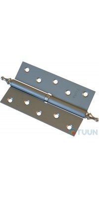 Hinge 125 * 2.5 (1 bearing, steel) matt nickel left, shaped top Fuxia