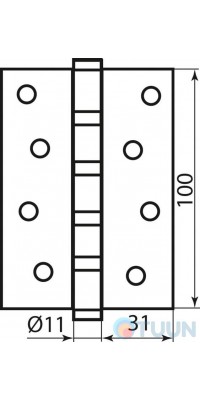Петля 100*2,5 (4 подшип, сталь) мат никель Fuxia