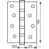 Петля 100*2,5 (4 подшип, сталь) мат хром Fuxia