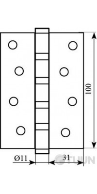 Петля 100*2,5 (4 подшип, сталь) мат хром Fuxia