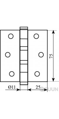 Hinge 75 * 2.5 (2 bearing, steel) semi-brass Fuxia