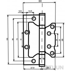 Завiса RDA 100 * 2,0 (2подш, сталь) Eurocento мат никель