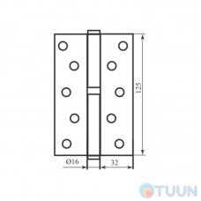 Hinge 125*4 (1 panel, brass) adjustable matt chrome left Firenze