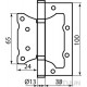 Завiса RDA 100 *3 (2 подш, сталь) Eurocento мат хром