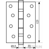 Завiса 125 * 3 (2 підшип, сталь) ант.латунь Fuxia