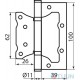 Hinge RDA 100*2.5 (2 panels, steel) Eurocento titanium
