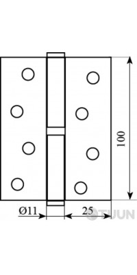 Петля 100*2,5*2,5 (1 подшип, сталь) мат.никель левая Fuxia