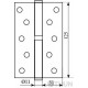 Петля 125 * 3*2,5 (1 подшип, сталь) мат.ант латунь правая Fuxia