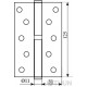 Петля 125 * 3*2,5 (1 подшип, сталь) мат.ант латунь правая Fuxia
