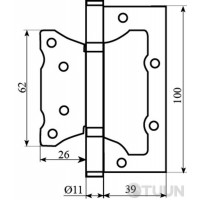 Завiса RDA 100 * 2,5 (2подш, сталь) Eurocento мат AB